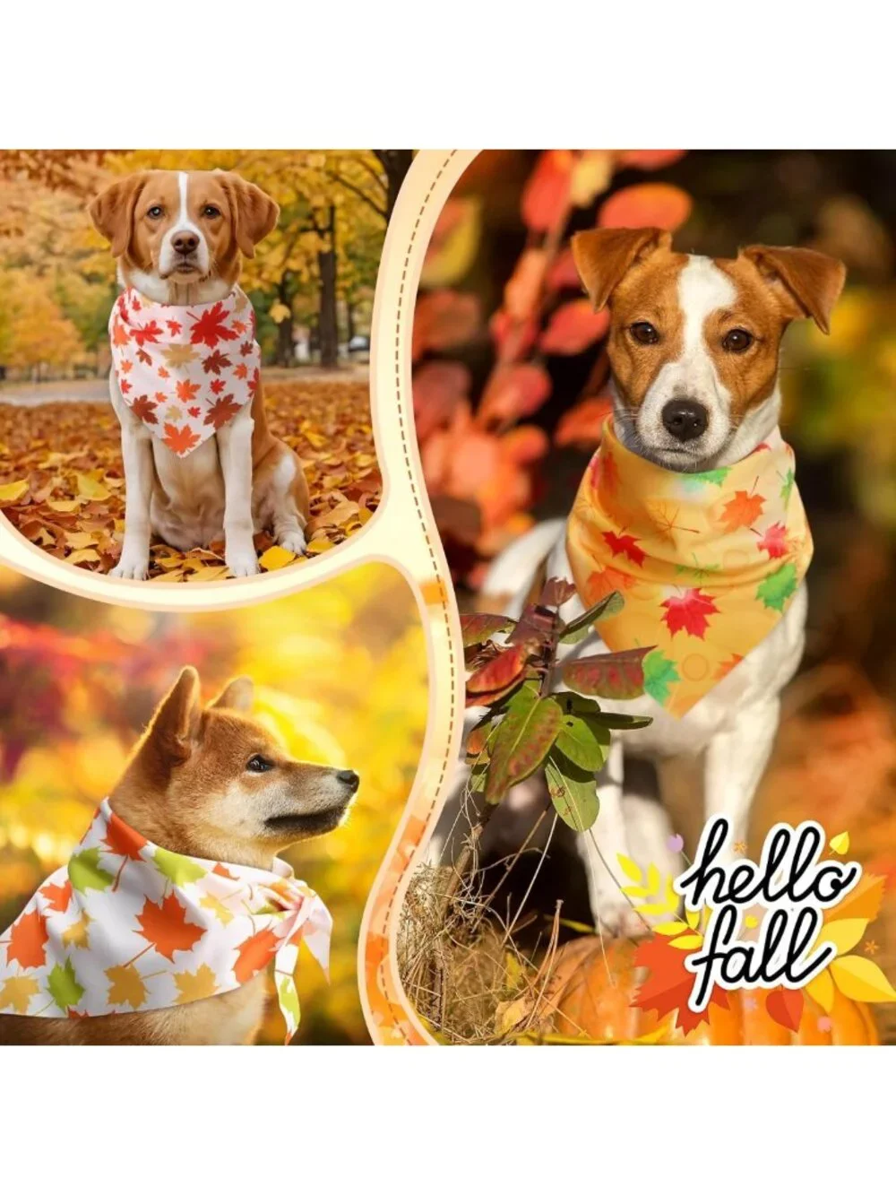 240 Pcs Fall Dog Bandanas - Cute Autumn Accessories for Pets, Thanksgiving Style